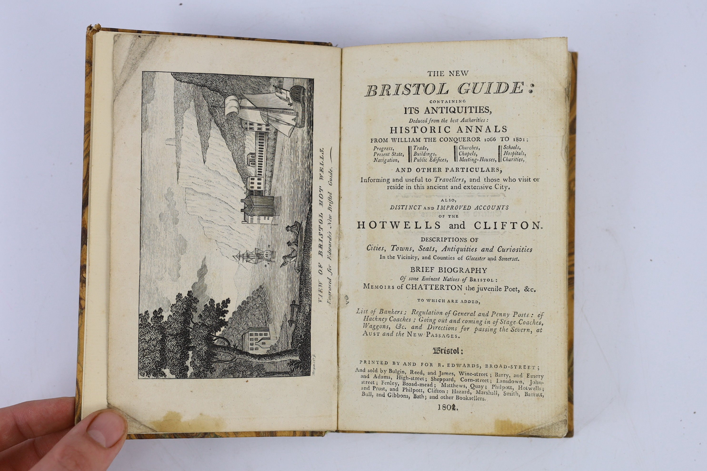 SOMERSET, BRISTOL: Bristoliensis - The Bristol Guide including a Description of the Curiosities of its Vicinity. 3rd edition revised and considerably enlarged. original paperboards, rebacked cloth, retaining most of orig